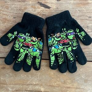 Kids Ninja Turtles Black Stretch Gloves